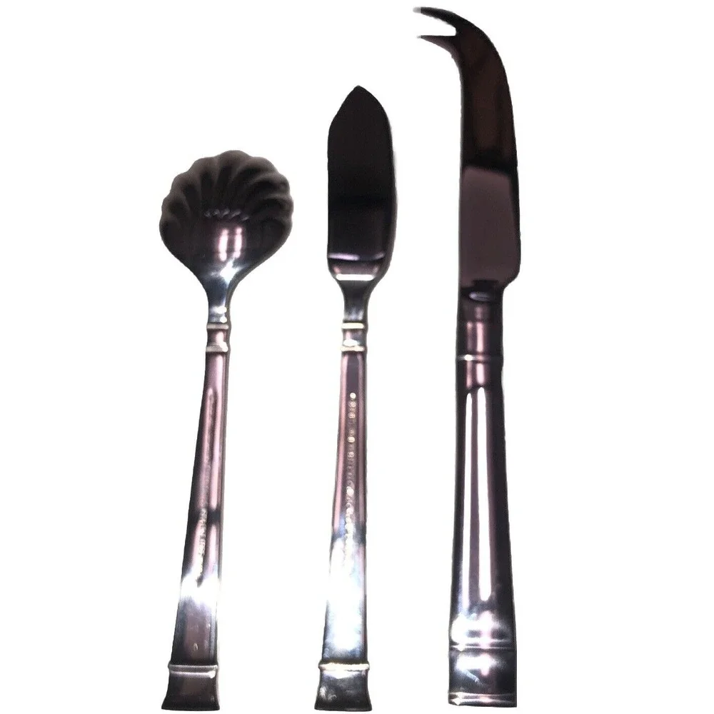 Heritage Mint Entertainment Serving Set Stainless Steel‎ Glossy 3 pc Bentley NEW